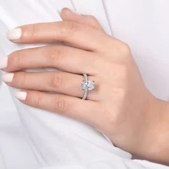 Gabriel & Co. Amira - 14K White Gold Oval Diamond Engagement Ring