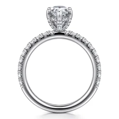 Best Gabriel & Co. Amira - 14K White Gold Pear Shape Diamond Engagement Ring