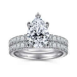 Sale Gabriel & Co. Amira - 14K White Gold Pear Shape Diamond Engagement Ring