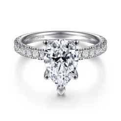 Sale Gabriel & Co. Amira - 14K White Gold Pear Shape Diamond Engagement Ring