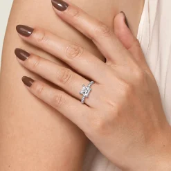 Best Gabriel & Co. Amira - 14K White Gold Princess Cut Diamond Engagement Ring