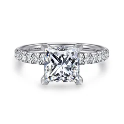 Sale Gabriel & Co. Amira - 14K White Gold Princess Cut Diamond Engagement Ring