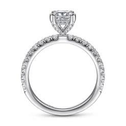 Gabriel & Co. Amira - 14K White Gold Princess Cut Diamond Engagement Ring