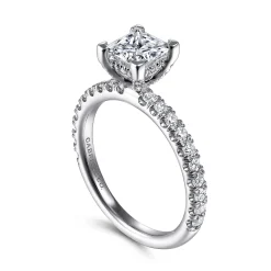 Gabriel & Co. Amira - 14K White Gold Princess Cut Diamond Engagement Ring