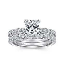 Gabriel & Co. Amira - 14K White Gold Princess Cut Diamond Engagement Ring