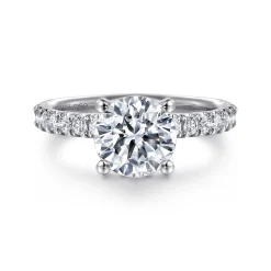 Discount Gabriel & Co. Amira - 14K White Gold Round Diamond Engagement Ring