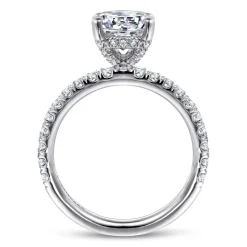 Discount Gabriel & Co. Amira - 14K White Gold Round Diamond Engagement Ring