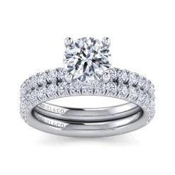 Discount Gabriel & Co. Amira - 14K White Gold Round Diamond Engagement Ring