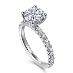 Discount Gabriel & Co. Amira - 14K White Gold Round Diamond Engagement Ring