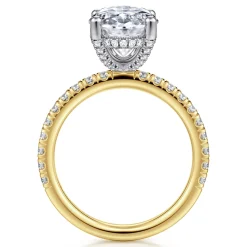 Outlet Gabriel & Co. Amira - 14K White-Yellow Gold Oval Diamond Engagement Ring