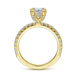 Outlet Gabriel & Co. Amira - 14K Yellow Gold Emerald Cut Diamond Engagement Ring