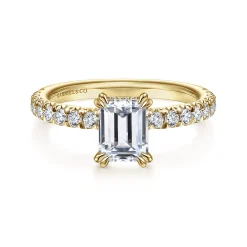Outlet Gabriel & Co. Amira - 14K Yellow Gold Emerald Cut Diamond Engagement Ring