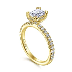 Outlet Gabriel & Co. Amira - 14K Yellow Gold Emerald Cut Diamond Engagement Ring