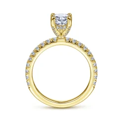 Discount Gabriel & Co. Amira - 14K Yellow Gold Oval Diamond Engagement Ring