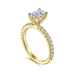 Discount Gabriel & Co. Amira - 14K Yellow Gold Oval Diamond Engagement Ring