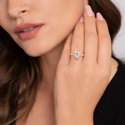 Best Gabriel & Co. Amira - 14K Yellow Gold Oval Diamond Engagement Ring