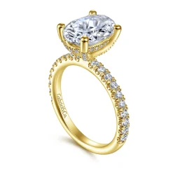 Best Gabriel & Co. Amira - 14K Yellow Gold Oval Diamond Engagement Ring