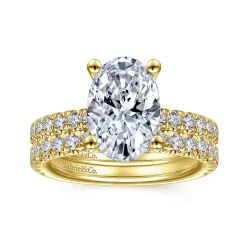 Best Gabriel & Co. Amira - 14K Yellow Gold Oval Diamond Engagement Ring