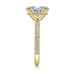 Best Gabriel & Co. Amira - 14K Yellow Gold Oval Diamond Engagement Ring