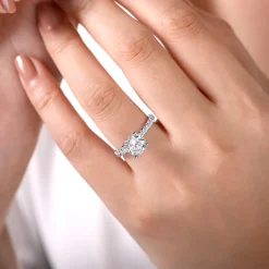 Discount Gabriel & Co. Amira - Platinum Round Diamond Engagement Ring