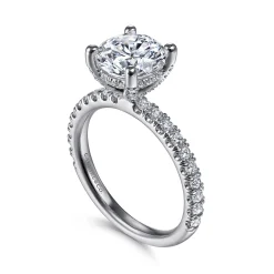 Discount Gabriel & Co. Amira - Platinum Round Diamond Engagement Ring