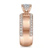 Clearance Gabriel & Co. Amos - 14K Rose Gold Round Wide Band Diamond Engagement Ring