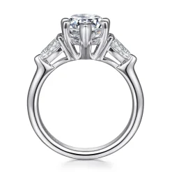 Sale Gabriel & Co. Anabelle - 18K White Gold Pear Shape Three Stone Diamond Engagement Ring