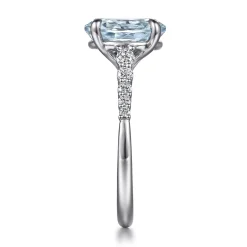 Discount Gabriel & Co. Anastazia - 14K White Gold Oval Aquamarine and Diamond Engagement Ring