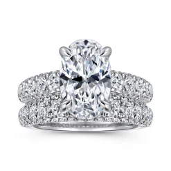 Outlet Gabriel & Co. Andais - 14K White Gold Oval Shape Diamond Engagement Ring