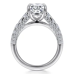 Outlet Gabriel & Co. Andais - 14K White Gold Oval Shape Diamond Engagement Ring