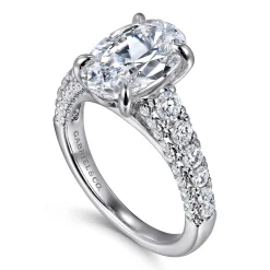 Outlet Gabriel & Co. Andais - 14K White Gold Oval Shape Diamond Engagement Ring