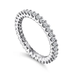 Sale Gabriel & Co. Andalucia - 14K White Gold Prong Set Diamond Eternity Band - 0.75 ct