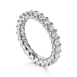 Outlet Gabriel & Co. Andalucia - 14K White Gold Shared Prong Diamond Eternity Band - 1.5 ct
