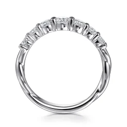 New Gabriel & Co. Andora - 14K White Gold Graduating Diamond Anniversary Band - 0.8 ct