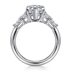 Clearance Gabriel & Co. Andray - 14K White Gold Pear Shape Five Stone Diamond Engagement Ring