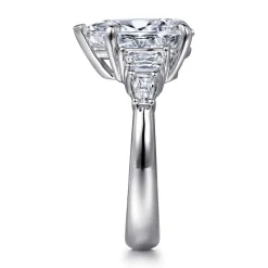 Clearance Gabriel & Co. Andray - 14K White Gold Pear Shape Five Stone Diamond Engagement Ring