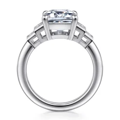 Sale Gabriel & Co. Andre - 14K White Gold Emerald Cut Diamond Engagement Ring