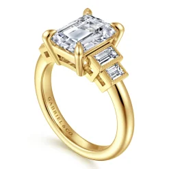 Gabriel & Co. Andre - 14K Yellow Gold Emerald Cut Diamond Engagement Ring