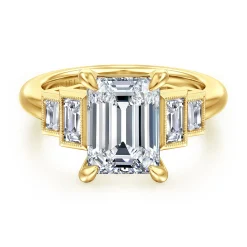 Gabriel & Co. Andre - 14K Yellow Gold Emerald Cut Diamond Engagement Ring