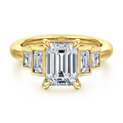 New Gabriel & Co. Andre - 14K Yellow Gold Emerald Cut Diamond Engagement Ring
