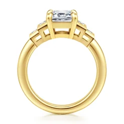 New Gabriel & Co. Andre - 14K Yellow Gold Emerald Cut Diamond Engagement Ring