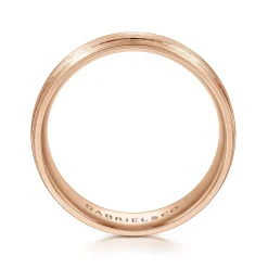 Online Gabriel & Co. Andrew - 14K Rose Gold 7mm - Men's Wedding Band in Satin Finish