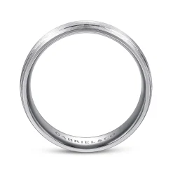 Discount Gabriel & Co. Andrew - 14K White Gold 7mm - Men's Wedding Band in Satin Finish