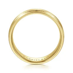 Gabriel & Co. Andrew - 14K Yellow Gold 7mm - Men's Wedding Band in Satin Finish