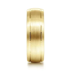 Gabriel & Co. Andrew - 14K Yellow Gold 7mm - Men's Wedding Band in Satin Finish