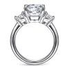 Best Gabriel & Co. Aneta - 14K White Gold Round Three Stone Diamond Engagement Ring