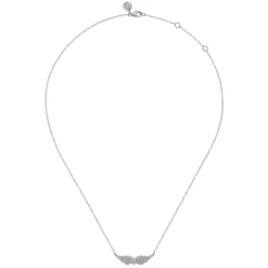 Sale Gabriel & Co. Angel Wing - 14K White Gold Diamond Angel Wing Bar Necklace