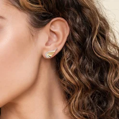 Online Gabriel & Co. Angel Wing - 14K White Yellow Gold Diamond Angel Wing Stud Earrings