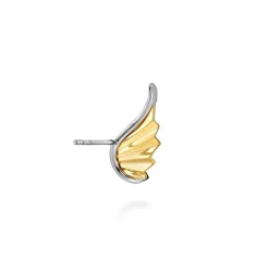 Online Gabriel & Co. Angel Wing - 14K White Yellow Gold Diamond Angel Wing Stud Earrings