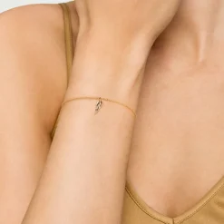 Sale Gabriel & Co. Angel Wing - 14K Yellow Gold Angel Wing Charm Bracelet